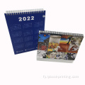 Promotional oanpaste buro papier Spiral Wall Calendar OEM